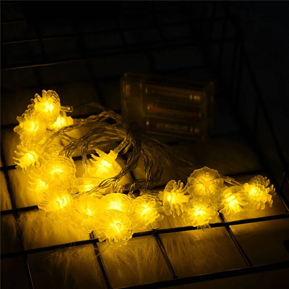 Kerst Fairy Led Dennenappels String Lights Batterij Aangedreven Lamp Voor Festival Party Nieuwe Jaar Room Wedding Garland Garden Decor