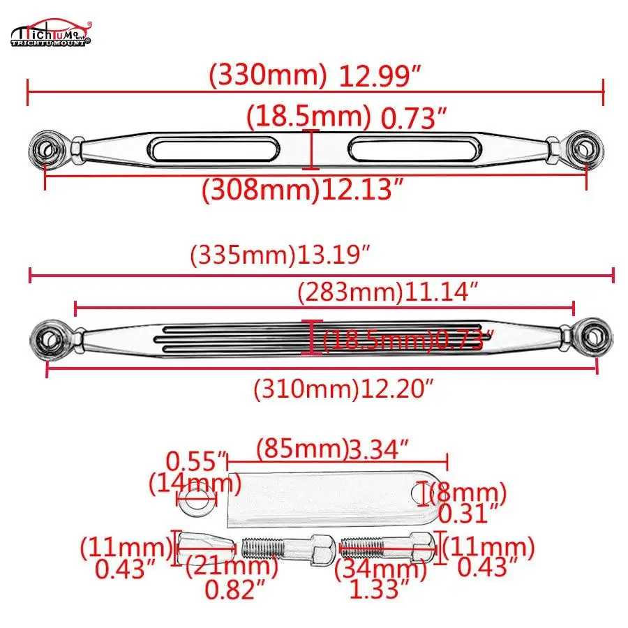 Deslocamento de alumínio para motocicletas, alavanca de ligação para Harley, Touring, Electra Glide, Dyna, Softail, Road King, Street Glide, Novo