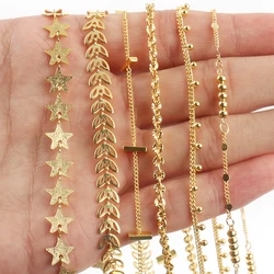 1Meter Stainless Steel Gold Color Chain Irregular Stars Sector for Jewelry Making DIY Bracelets Necklaces Ankles Accessories