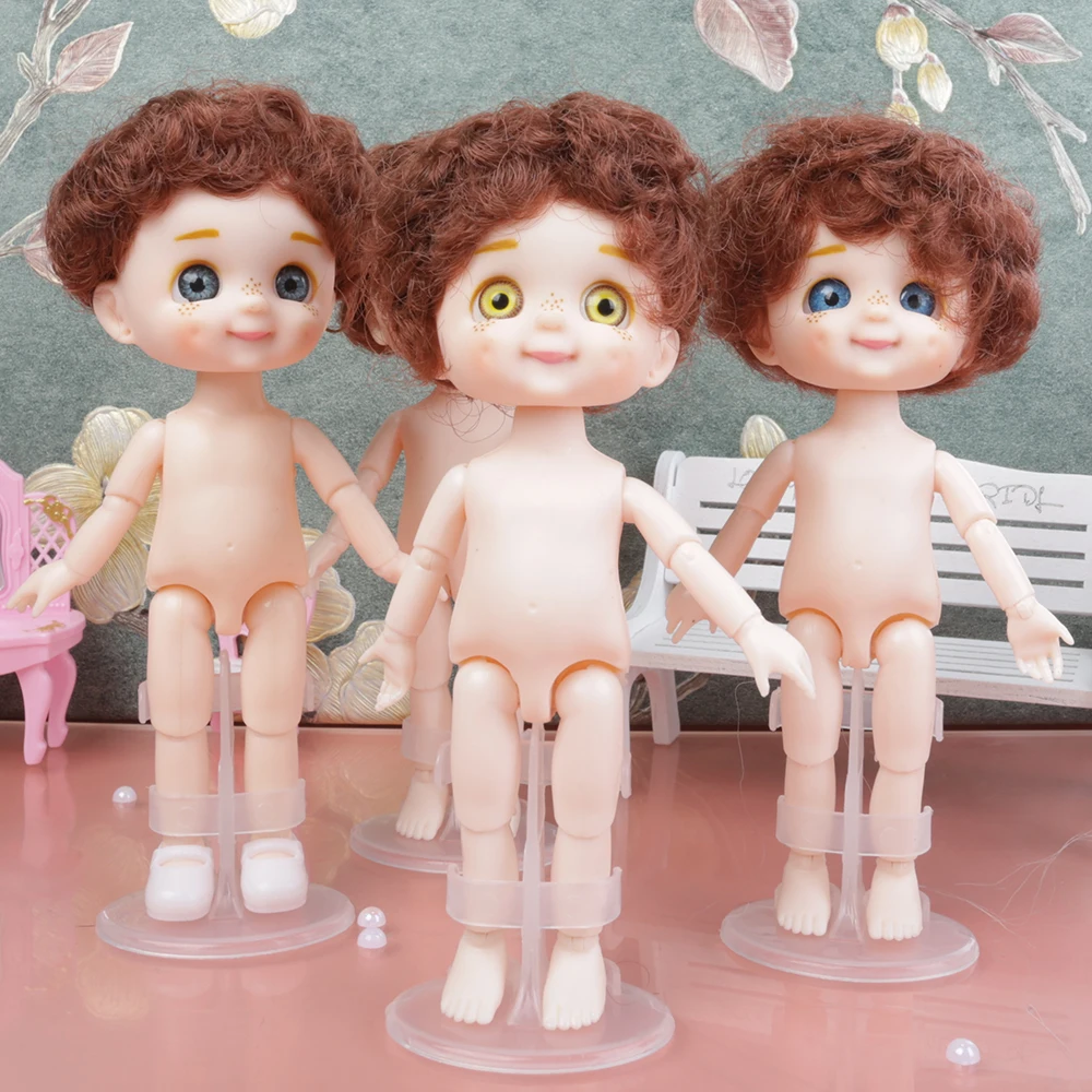 Nude Body BOY Cute Face BJD Doll 13 Joint 16cm Blue Yellow eyes Nude Little boys Make Up Toy kids Gift  Dolls