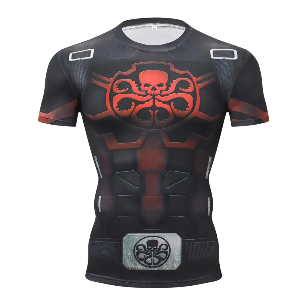 New Hot Sale Comics Fashion T Shirt Men  Summer Compression 3D Printed Men T-Shirt Exercise Fitness Clothing Tops Tees