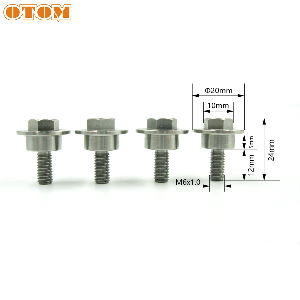 OTOM Motocross M6x1.0 304 Stainless Steel Front Fender Screw Mudguard Mount Bolt Nuts For KAWASAKI KX KXF KLX-R 125 250 450 500