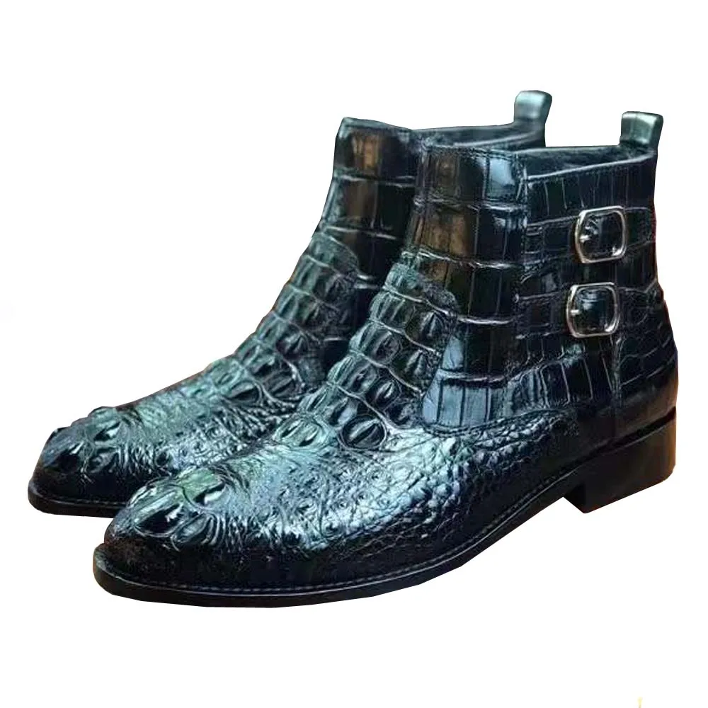 

yingshang new men crocodile boots crocodile head leather shoes men boots fashion winter leather sole