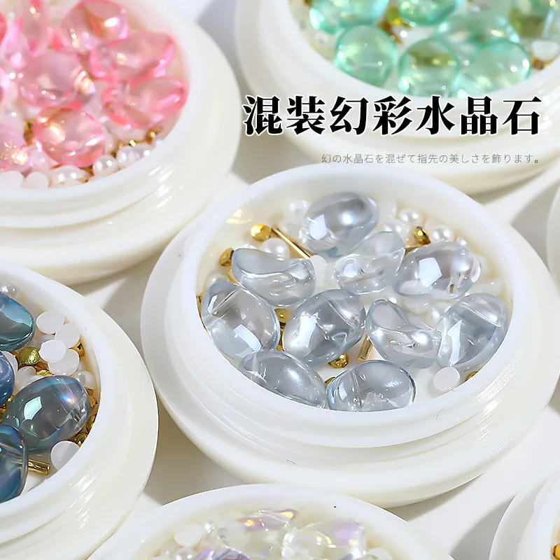 ผสมเล็บคริสตัลหิน Pearl Shell หินผสมเล็บตกแต่งศิลปะ