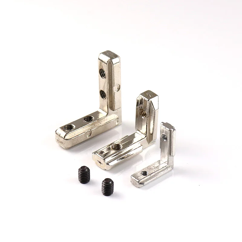 10PCS T Slot L-Shape Aluminum Profile Interior Corner Connector Joint Bracket for 2020 3030 4040 4545 EU Alu-profile with Screws