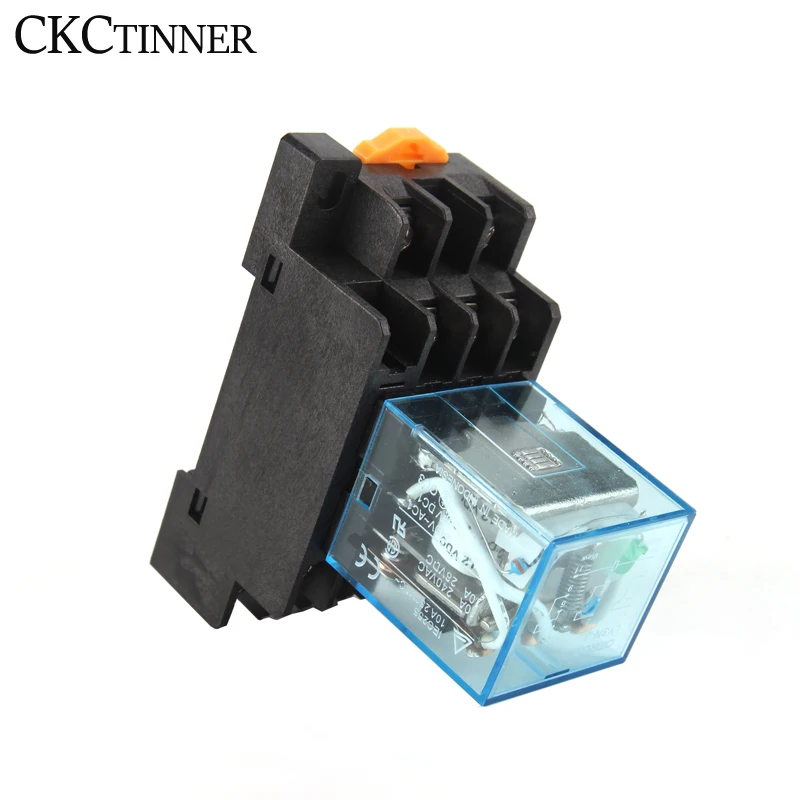 Intermediate Relay HH63P LY3NJ 10A Micro Small Electromagnetic Relay ACDC12V24V AC110V 220V 380V With 11 pins Socket base PTF11A