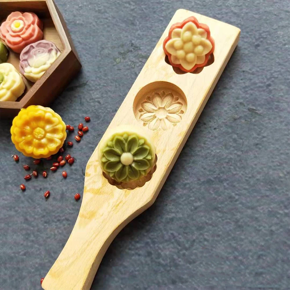 Wooden Cookie Mold Cutter Pastry Mold Moon Cake Mold Baking Tool Mung Bean Cake Ice Skin Fondant Chocolate Mold Bakery Gadgets