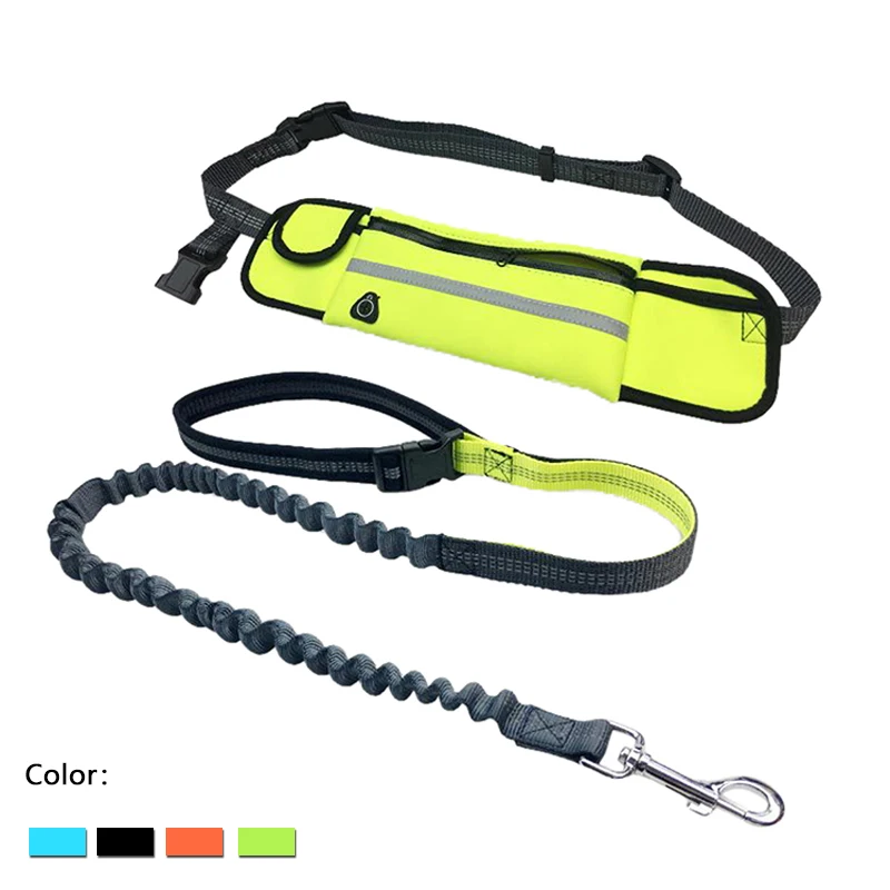 

Pets Dog Leashes With bag Running Hands Free Reflective Full Function Portable Waist Bag Collar Rope Dogs Leash Rope