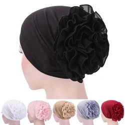 1PC Women Floral Lace Turban Hat India Cap Muslim Hats Hairnet Chemo Cap Flower Bonnet Beanie