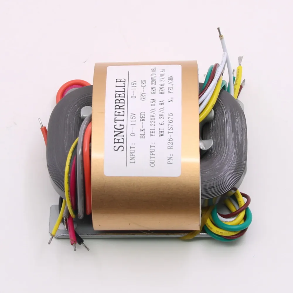 35W (35VA) Pure Copper R Core Transformer 0-220X2 (50mA), 6.3X2 (0.8A) Power Transformer For Preamplifier Decoder Audio