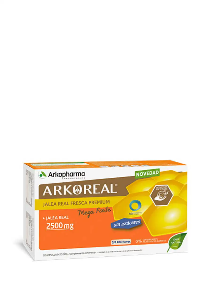 Arkopharma arkoreal royal jelly bio without sugar 20 ampoules-2500mg royal jelly to reinforce your defenses