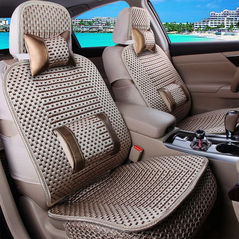 1PCS Car Seat Cover,Luxury Car Seat Cushion Hand-woven Ice Silk Car Seat Cover Summer Front Seat Universal Car Seat Cushion