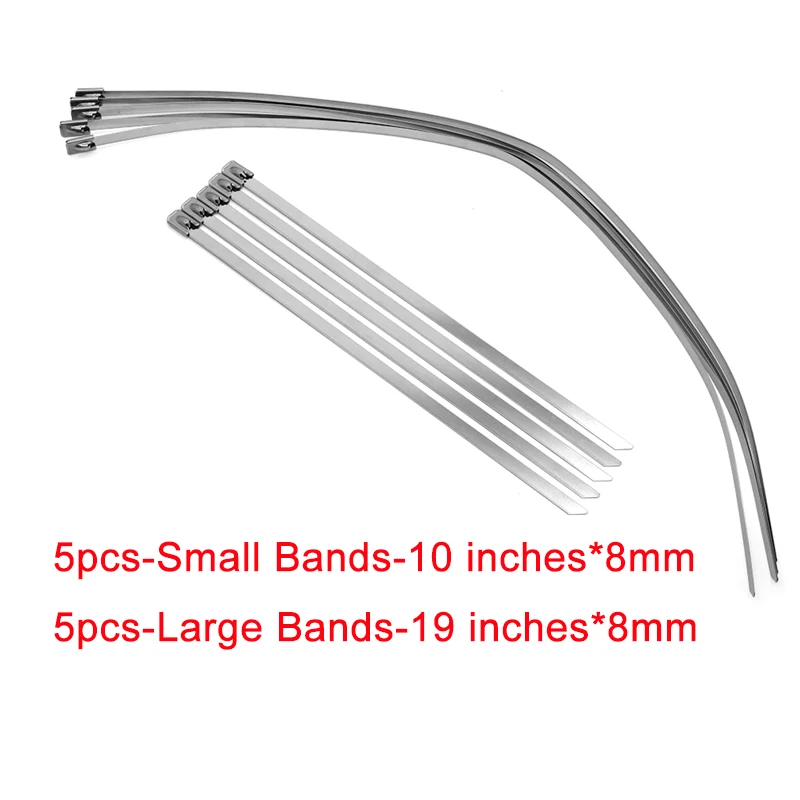 Stainless Steel CV Half Shaft Boot Band And Buckle Clamps For ATV Automotive 5pcs Short Bands 5pcs Large Bands