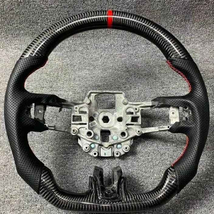 

Sports Steering Wheel 100% Carbon Fiber Steering Wheel Fit For Ford Mustang EcoBoost 18-20Styles