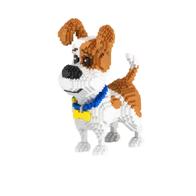 Pet Dog Mike Animal 3D Model DIY Micro Diamond Mini Building Blocks Cartoon Bricks Assembly Toy Gift For Children 2021