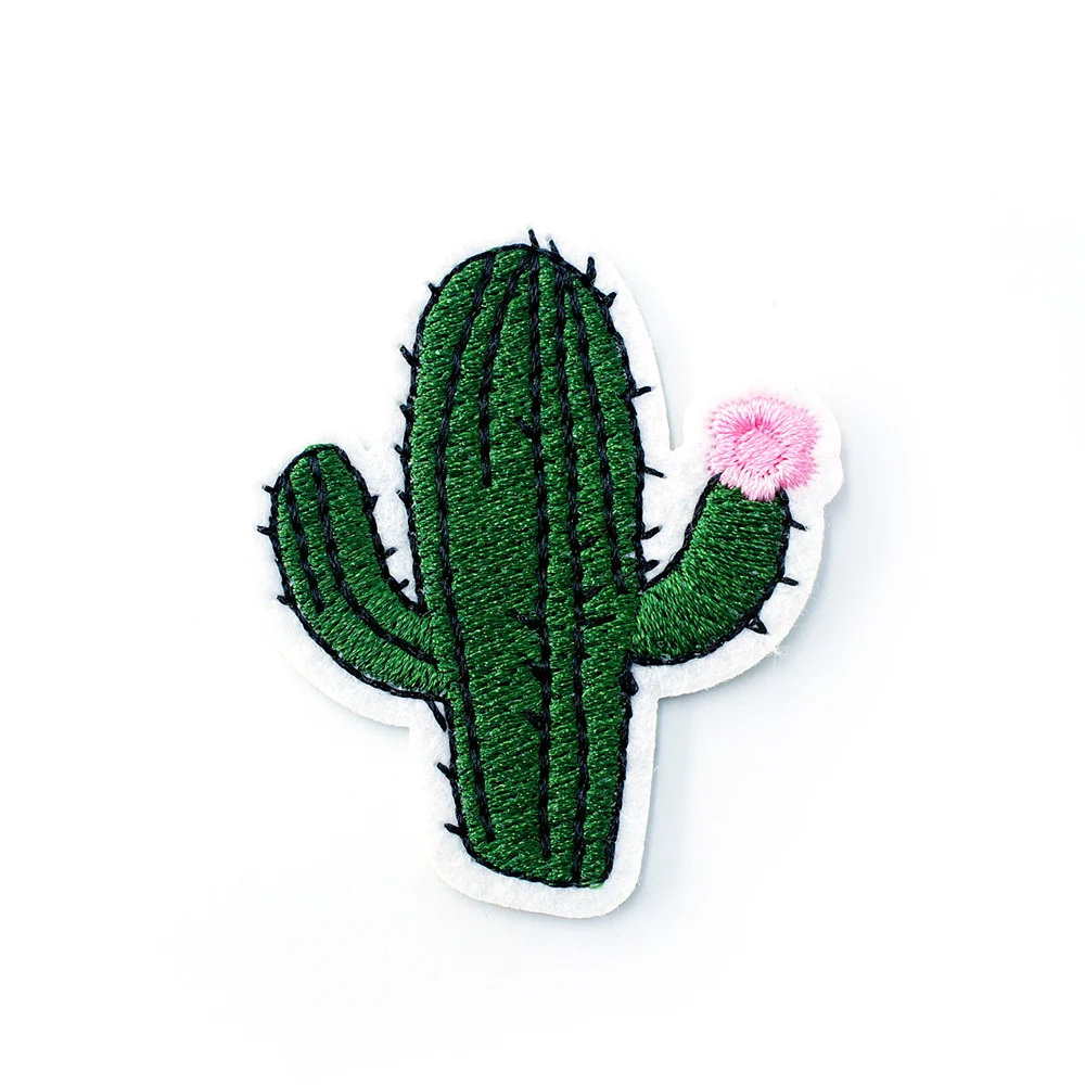 Cactus Size:4.3x5.1cm DIY Patches Cloth Patch Embroidered Cute Badges Hippie Iron On Cartoon Patches For Clothes Sticker