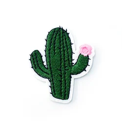 Cactus Size:4.3x5.1cm DIY Patches Cloth Patch Embroidered Cute Badges Hippie Iron On Cartoon Patches For Clothes Sticker