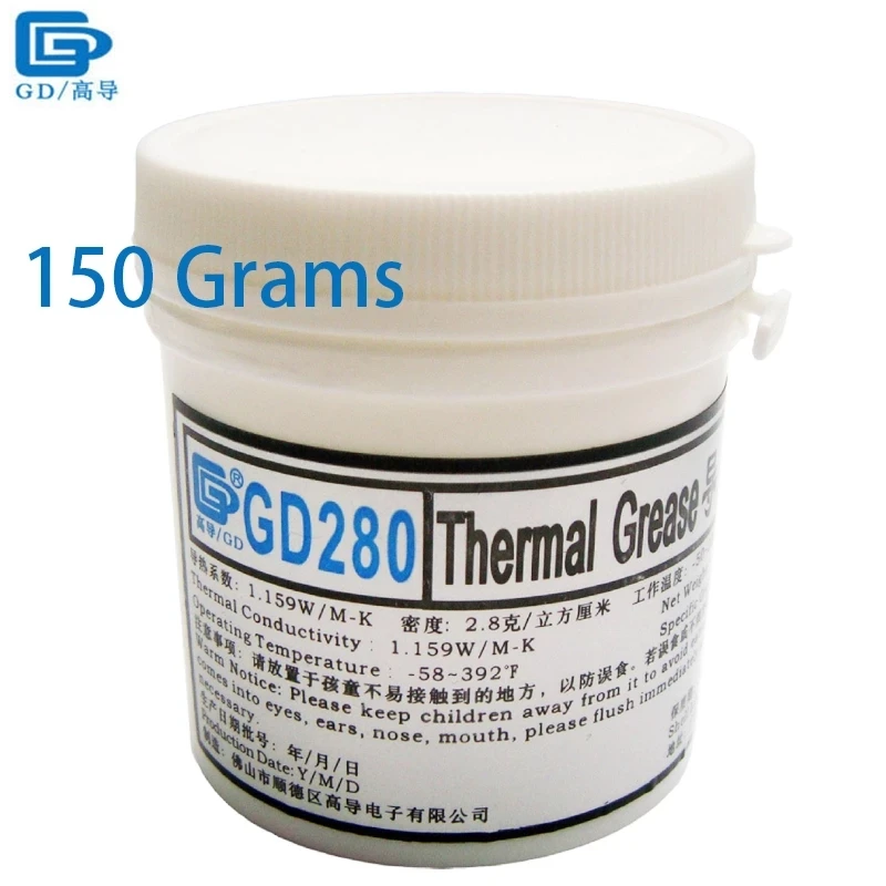 

GD280 GD Thermal Conductive Grease Paste Heatsink Compound Net Weight 150 Grams Bottle Packing White For CPU LED SSY CN ST