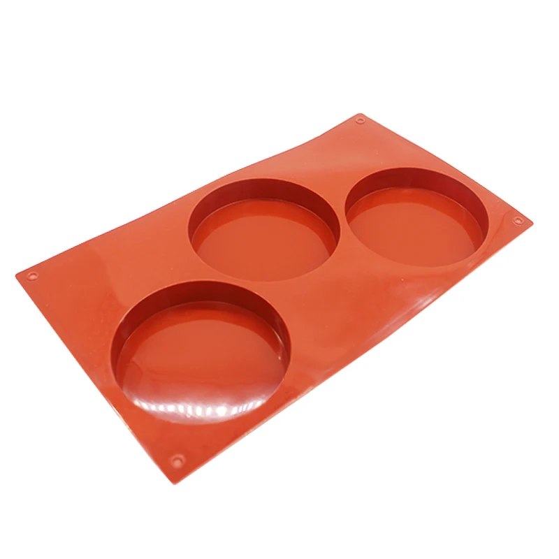 3-Cavity Large Round Disc Candy Silicone Mold Shallow Cylinder Cake Mold Silicone Classic Collection Mould Shapes