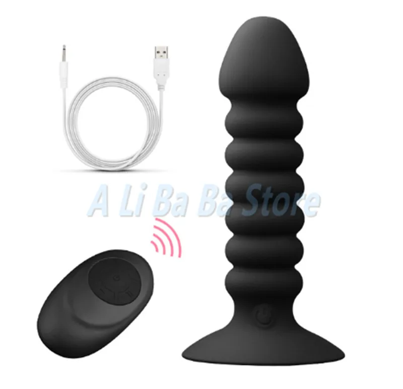 Remote Control Anal Plug Bead Dildo Vibrator Suction Cup Butt Plug Male prostate Massager Vibrator Waterproof Sex Toys  for Men