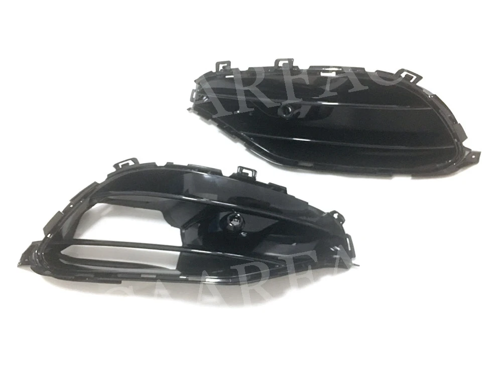 ABS Gloss Black Front Bumper FogLight Trim Shade Grills Frame For Benz A Class W176 A45 AMG Sport 2016-2018 FogLamp Mask Cover