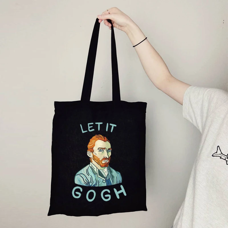 Van Gogh Shopping Bag Art Oil Painting Graphic Canvas Shoulder Bag Cute Female Harajuku Grunge Tote Shopper Bag Classic