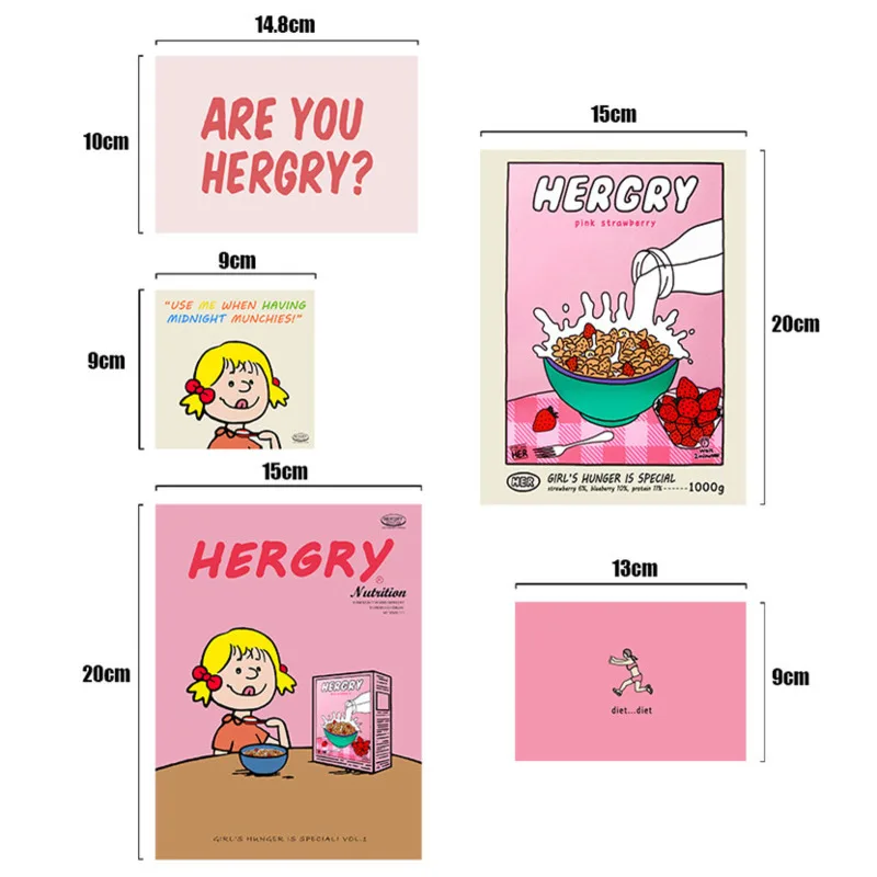 Korean Pink Sweet Girl Postcard Decorative Cards Metope Decoration Cards Multi Function Poster Notebook Photo Props Wall Sticker