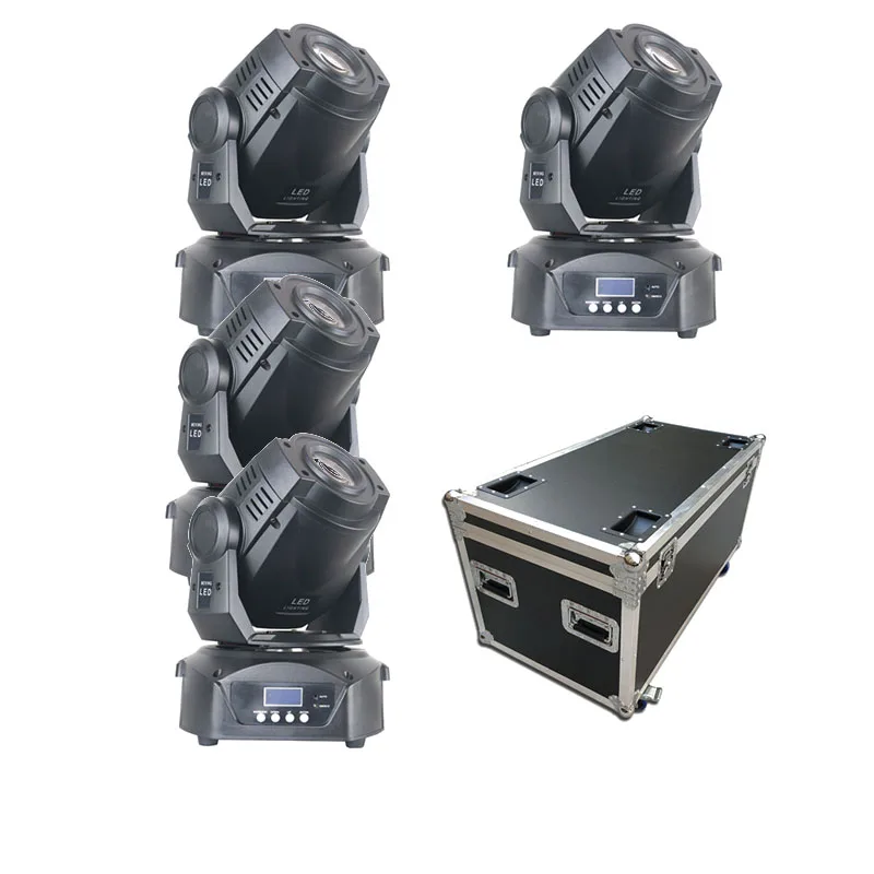 4pcs/lot flightcase packed 6/16 DMX channels Rainbow effect led moving heads gobo with prism 90w spot moving head