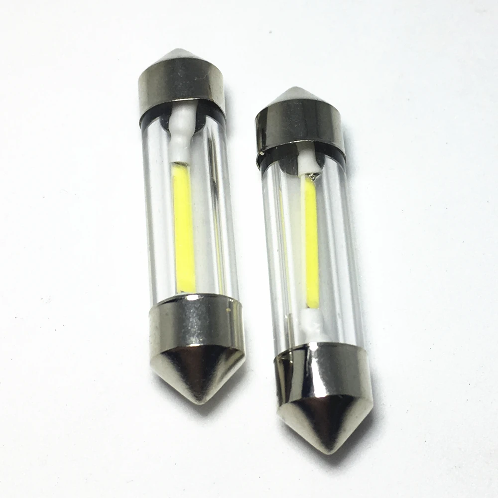 4pcs Car 31mm 36mm 39mm 41mm Festoon C5W COB Led White Car Interior Glass Dome Reading Light Source Side License plate Lamp 12V