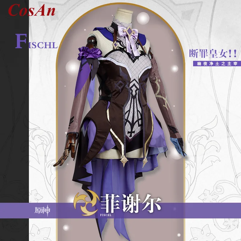 CosAn Game Genshin Impact Fischl Cosplay Costume High Quality Archduchess Battle Uniform Party Role Play Clothing Custom-Make