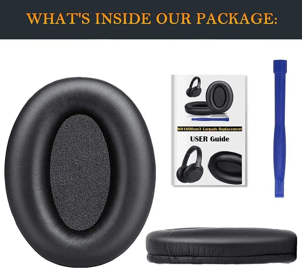 Professional WH1000XM3 Ear Pads Cushions Replacement - Earpads Compatible with Sony WH-1000XM3 Over-Ear Headphones with Soft Pro