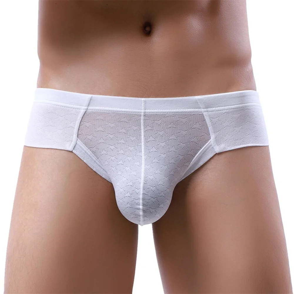 Sexy Men Briefs Ice Silk Underwear Men Low Waist Underpants Cool Breathable Briefs for Man