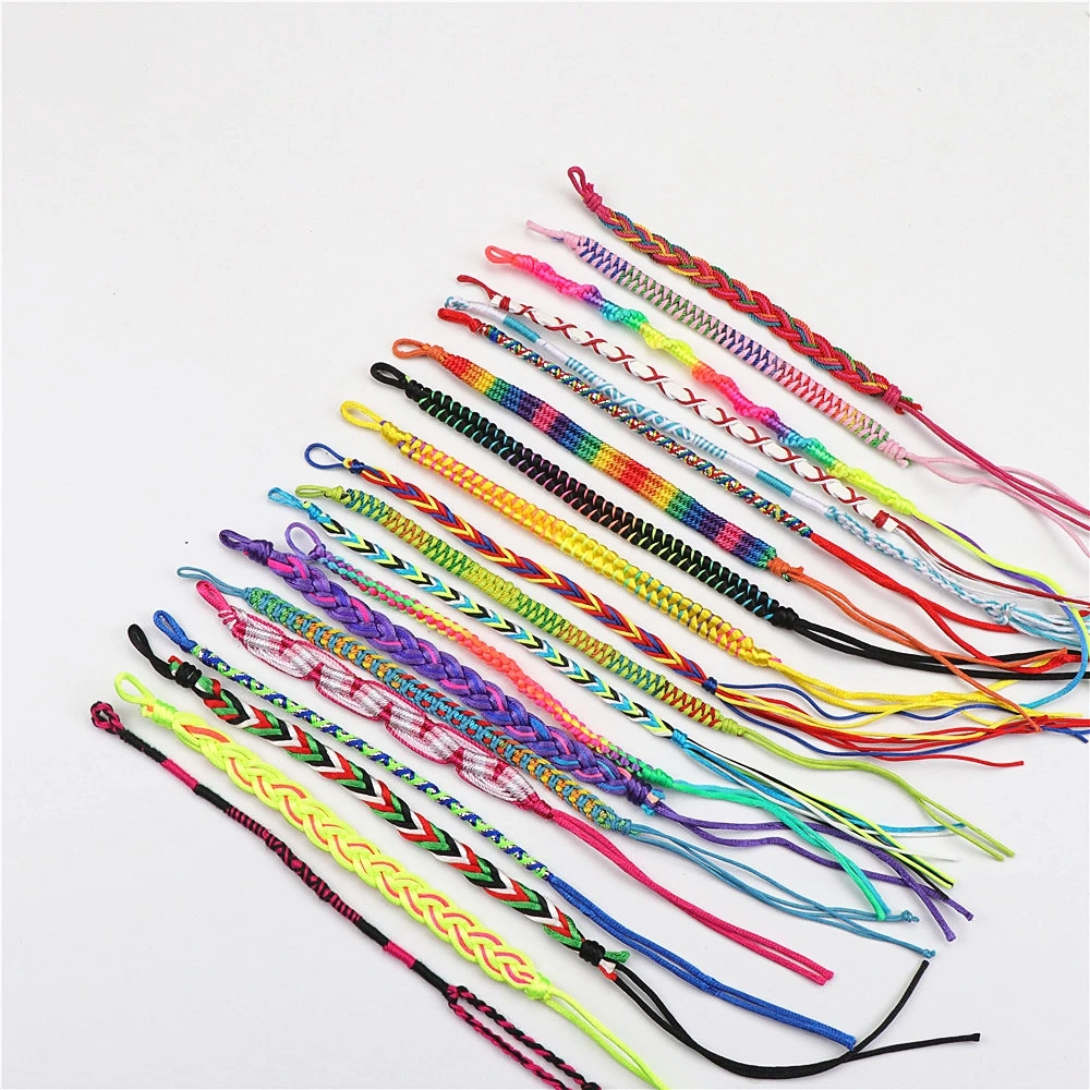 Wholesale 20pcs/lots Handmade Braided Cotton Rope Jewelry Cuff Bracelet Ankle bangles For Men Women Mix Style Size Adjustable