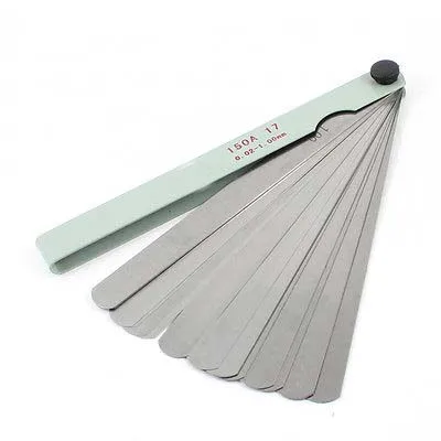 Metal 150mm Long 0.02mm-1.00mm Thickness Feeler Gauge Blades 17 in 1