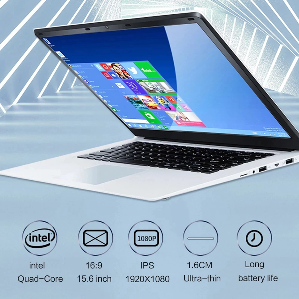 DASKA 15.6นิ้วนักเรียนแล็ปท็อป Intel J3455 Quad Core 8GB RAM 128GB 256GB 512GB SSD IPS 1920X1080 Ordinateurs พกพา