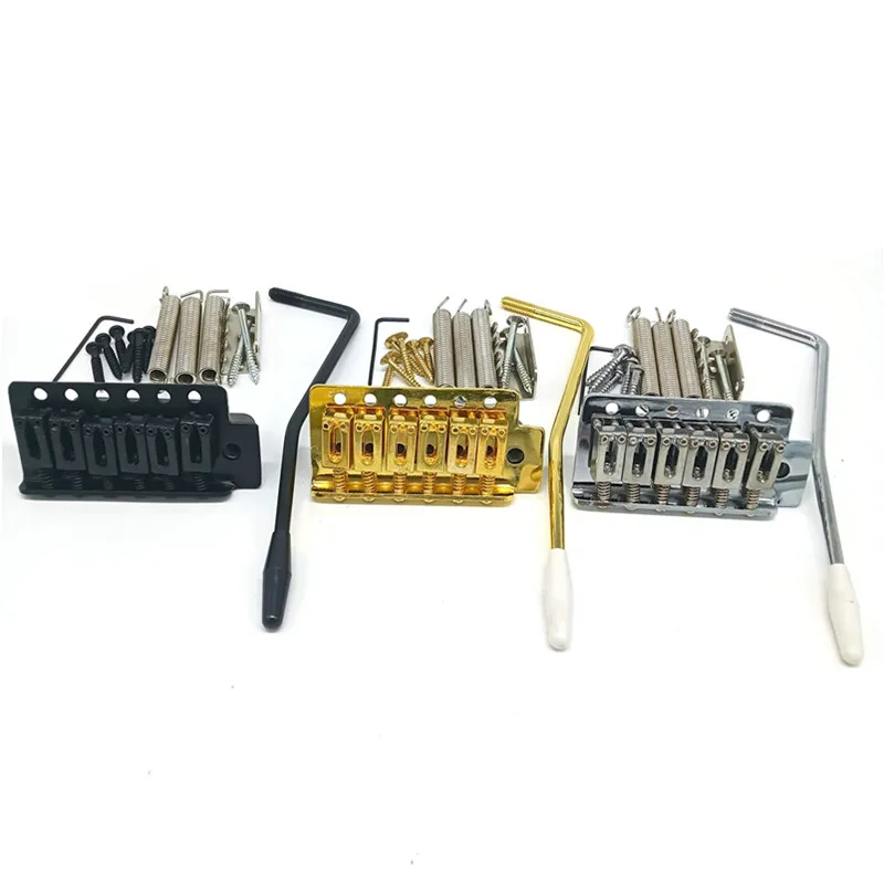 Ein Set goldener, silberner und schwarzer E-Gitarren-Brücke, Saitenziehbrett, Single-Shake-Vibrato, Musikinstrumenten-Teile – Detail 1