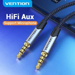 Vention-잭 3.5 Aux 케이블, 남성-남성 3.5mm 잭 HiFi 오디오 케이블, 기타 자동차 마이크 헤드폰 스피커 케이블 Aux 코드