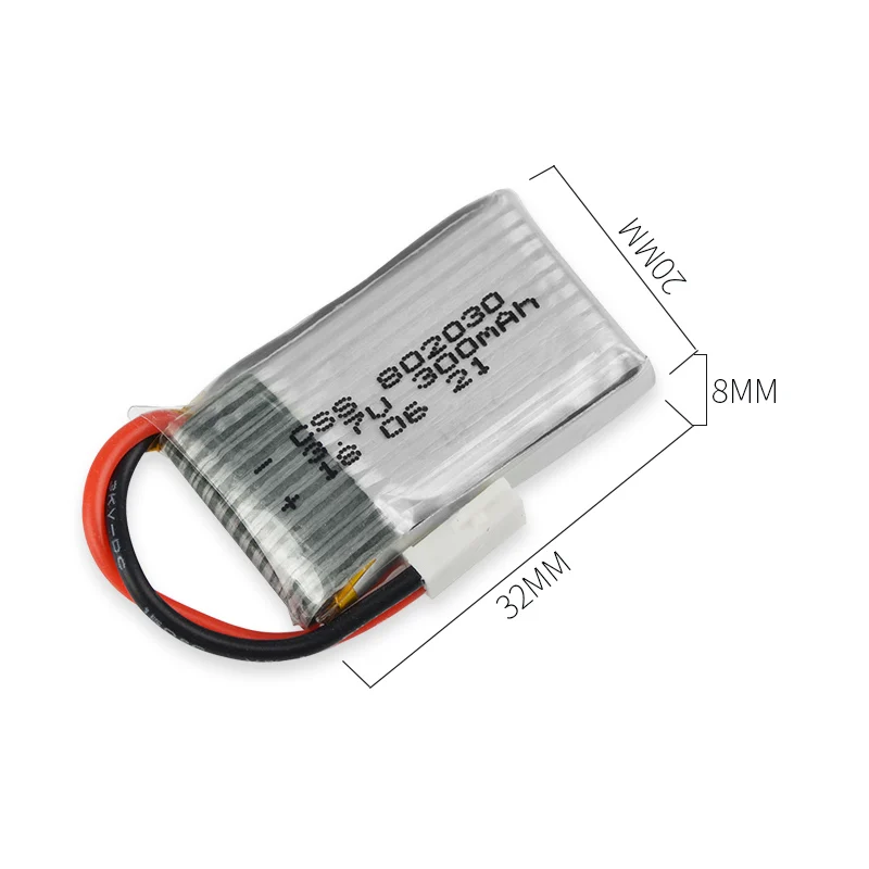 3.7V 300mAh 25C LiPo Battery With 4in1 Charger 802030 For UDI U816 U830 FEIYU FY530