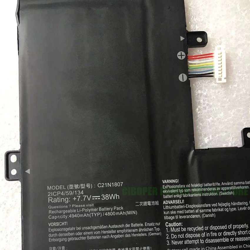 Imagem -02 - Bateria do Portátil Genuíno para Chromebook 0b20003040000 C21n1807 7.7v3 8wh 4940mah C223na C223na-gj0025 C223na-dh02 cp