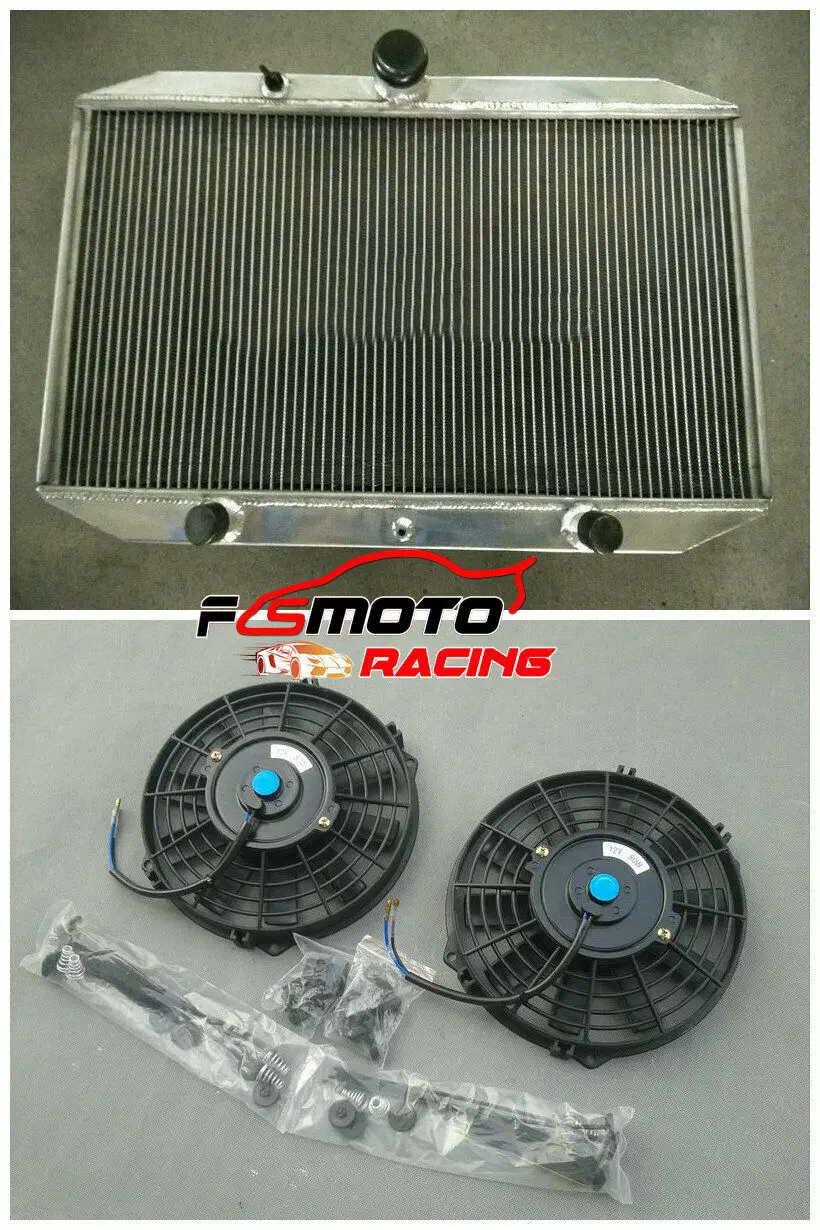 62MM Aluminum Radiator Cooling for 1971-1974 Jaguar XKE 5.3L E-TYPE Series 3 V12 1971 1972 1973 1974