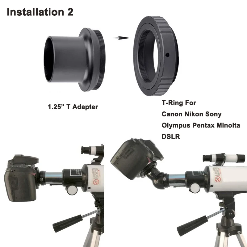 StarDikor Telescope Camera Adapter T-Ring + 1.25\