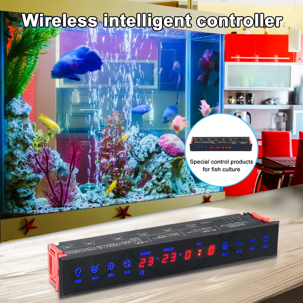 AC110-230V Aquarium Thermostat Temperature Controller Thermometer 6- Channel Relay Output Instrument Tools
