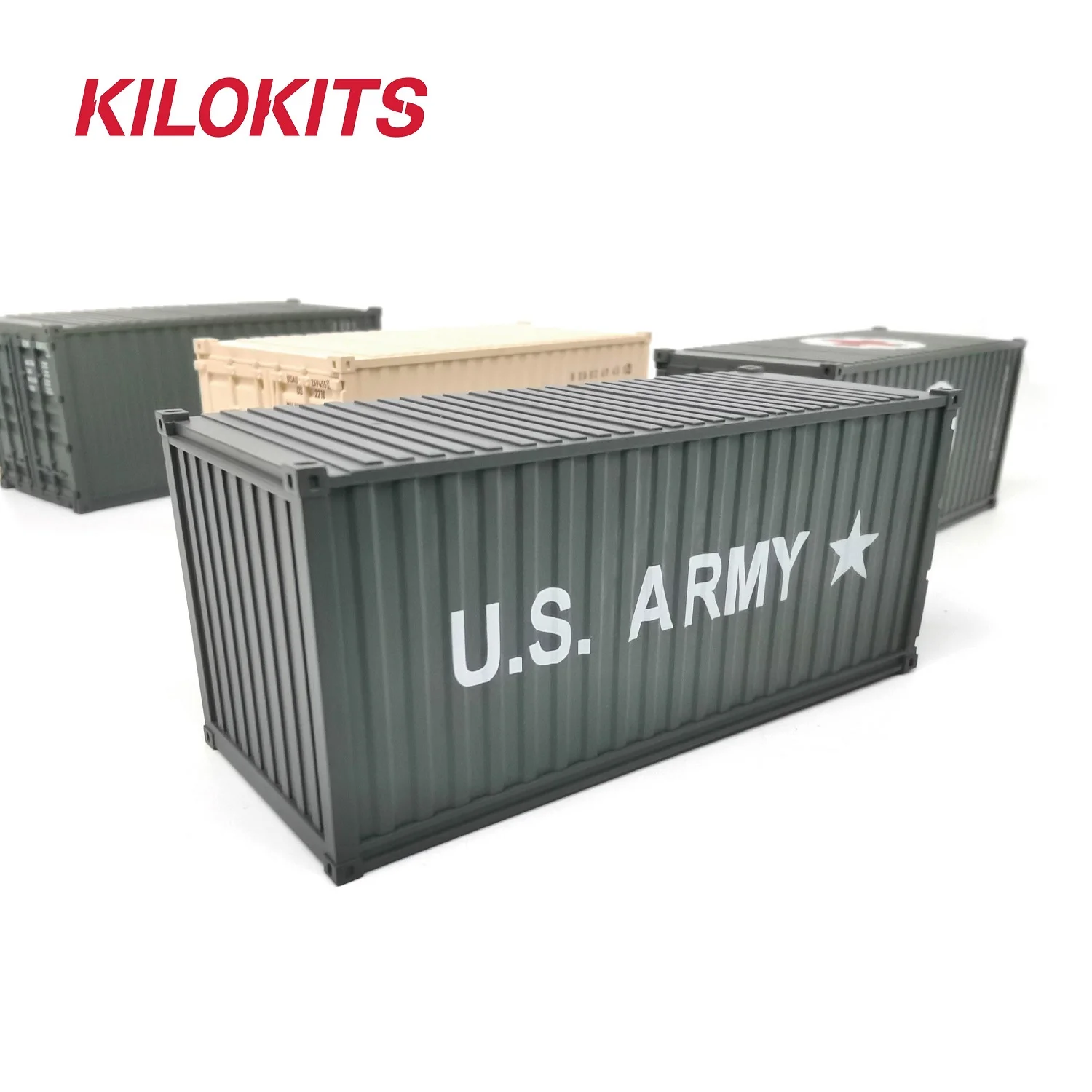 1/72 20ft Container Miniature Kits MultiColors Optional Military Tank Diorama Accessories for Ships Trucks Railroads