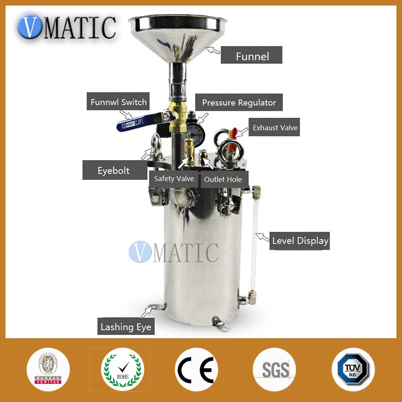 Imagem -03 - Sistema de Distribuição de Cola para Tanque de Pressão de Cola Líquida em Aço Inoxidável com Nível de Líquido