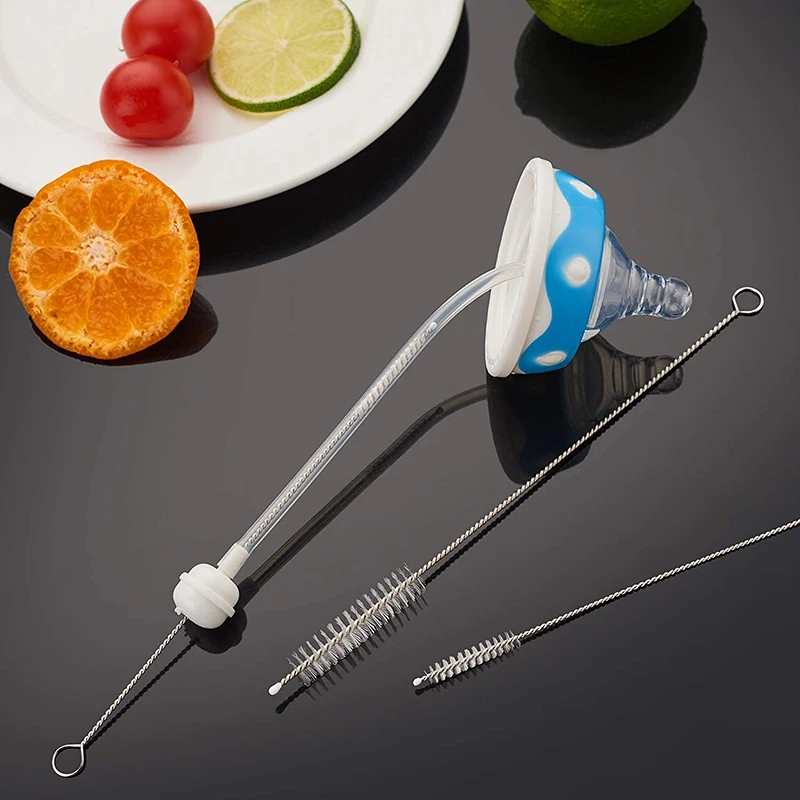 Mini Soft Tube Cleaner Brush Stainless Glass Tools Reusable Baby Bottle Funnel Teapot Cleaning Brush  Suck Tube Brush