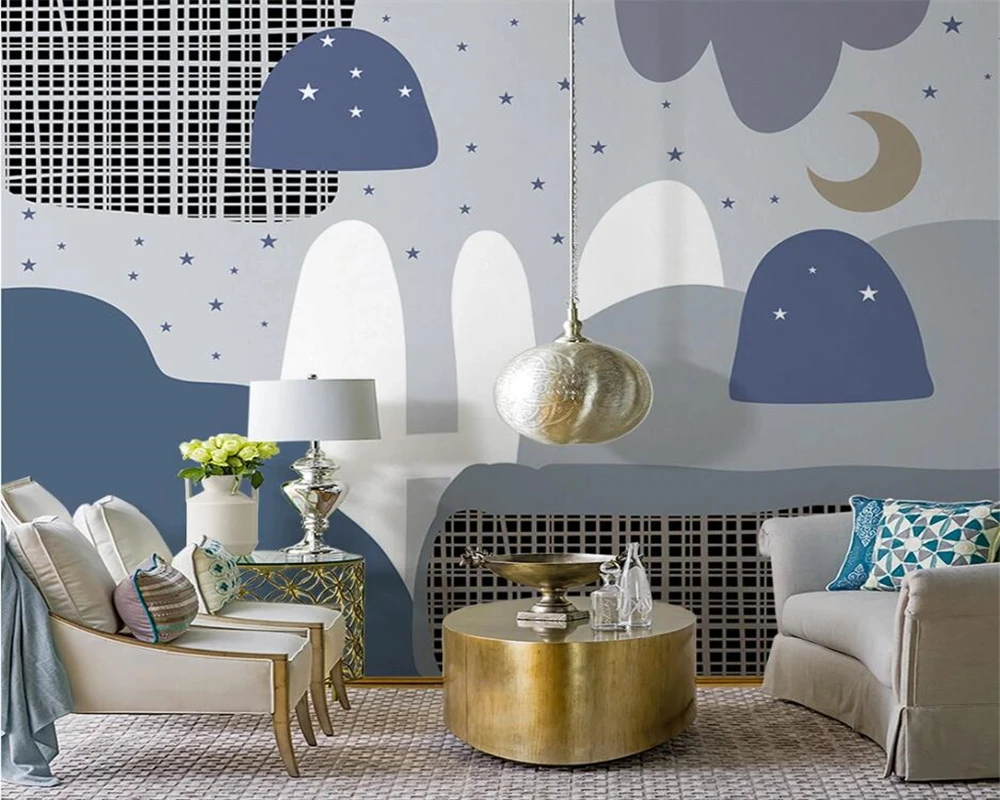 

Beibehang обои по индивидуальному заказу, современная скандинавская ручная роспись, дерево, украшение интерьера детской комнаты, живопись, фон