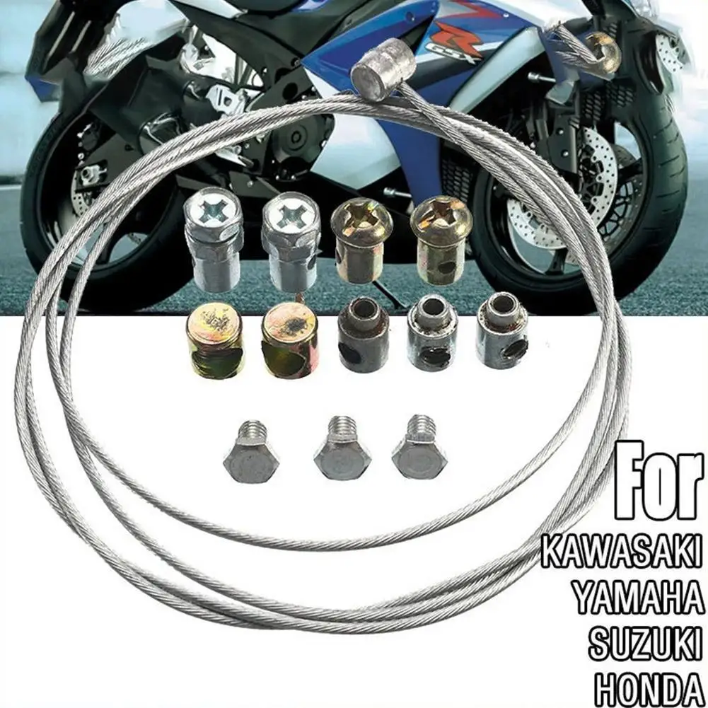 Universal Motorcycle Emergency Cable Repair Kit Solderless Nipple With Sleeve And Nut Set for SUZUKI KAWASAKI Honda 