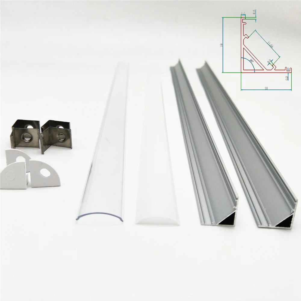 2sets Led Aluminum Profile 30CM 12MM Strip Alu Profile Light Bar Channeles Flat V U YW Housing Milky Cover for Under Closet Lamp