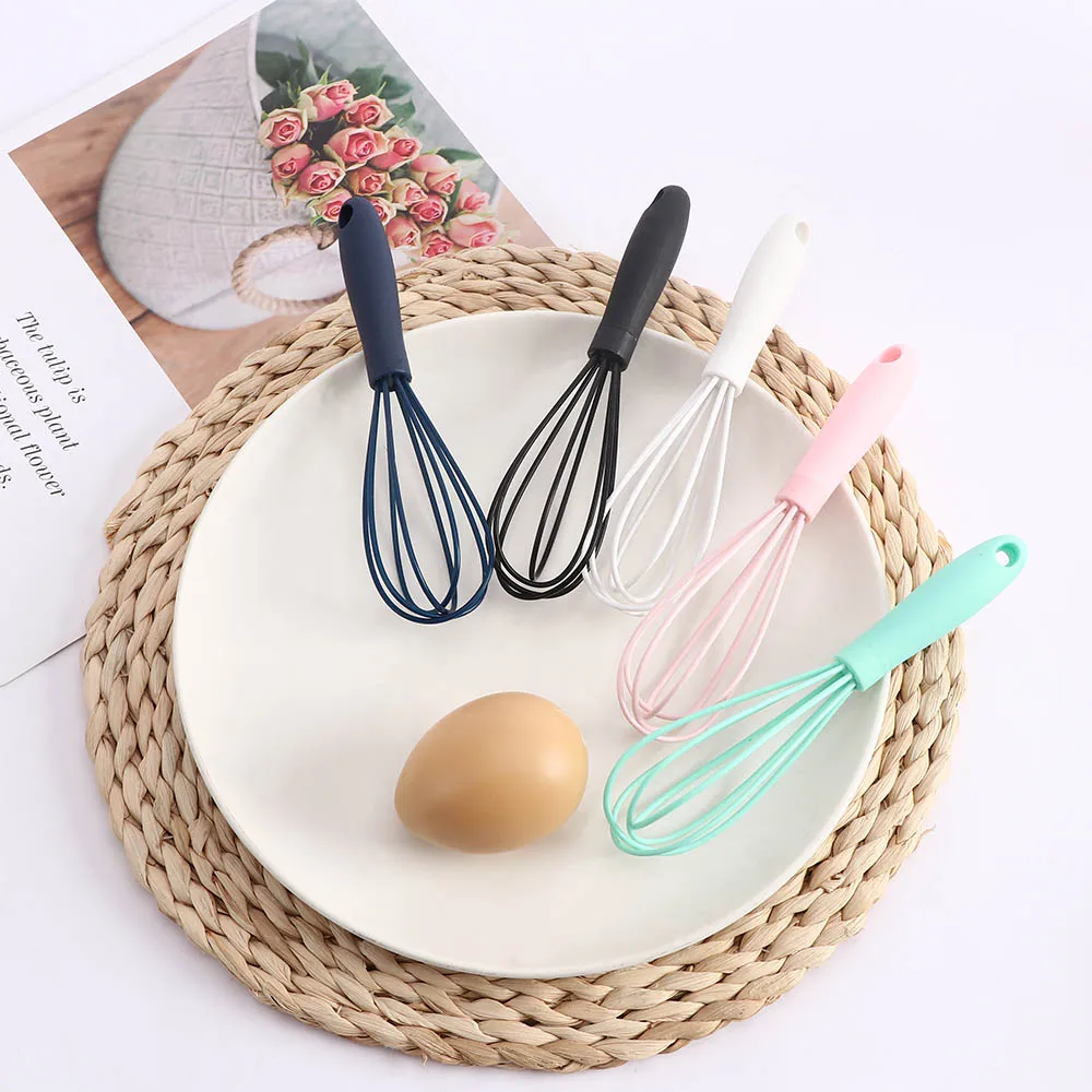 1Pc Multifunctional Rotary Manual Egg Beater Mixer Mini Plastic Kitchen Egg Whisk Bake Tool Egg Agitator Silicone Eco-Friendly