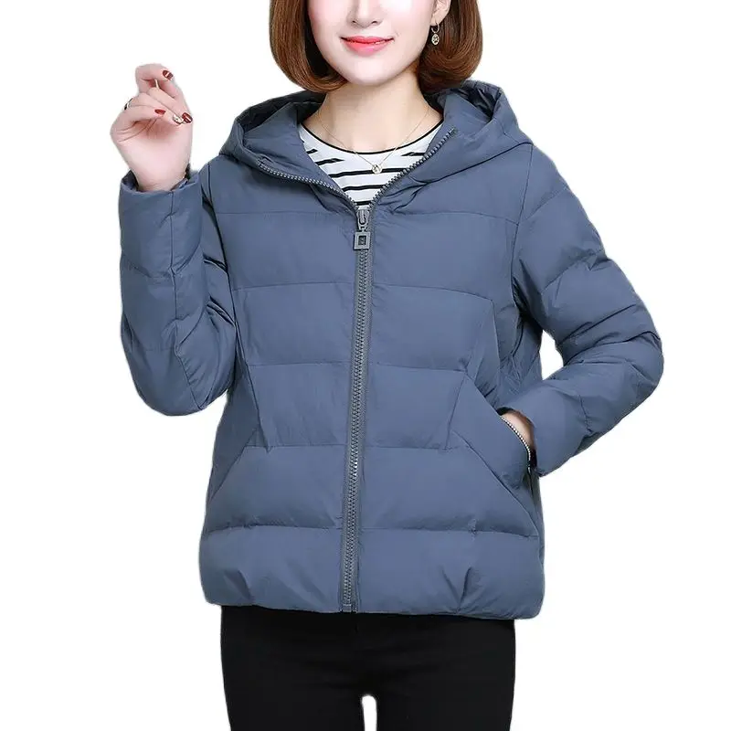 Winter Coats Women\'s Short 2023 New Lightweight Cotton Jackets Loose Outwear  Down Jacket Female Hooded женская куртка